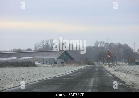 Rhade, Dorsten, lunedì 2 dicembre 2019: veduta della città sullo sfondo di alta qualità Foto Stock