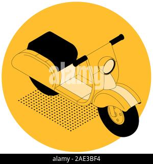 Illustrazione isometrica di scooter elettrico Illustrazione Vettoriale