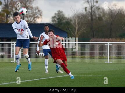 Enfield, Regno Unito. 06 Dic, 2019. ENFIELD, Inghilterra. 06 Dicembre: Jamie del Bowden Tottenham Hotspur punteggi suo Hat-Trick durante la Premier League 2 tra Tottenham Hotspur e Liverpool presso la Hotspur modo, Enfield il 06 dicembre, 2019 a Enfield, Inghilterra. Credit: Azione Foto Sport/Alamy Live News Foto Stock