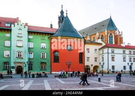 Maly Rynek Area Cracovia Polonia Unione europea Europa orientale Città Foto Stock