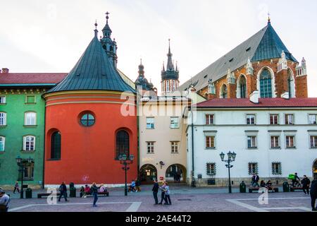 Maly Rynek Area Cracovia Polonia Unione europea Europa orientale Città Foto Stock