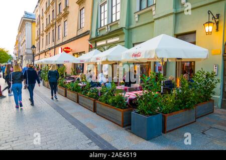 Maly Rynek Area Cracovia Polonia Unione europea Europa orientale Città Foto Stock