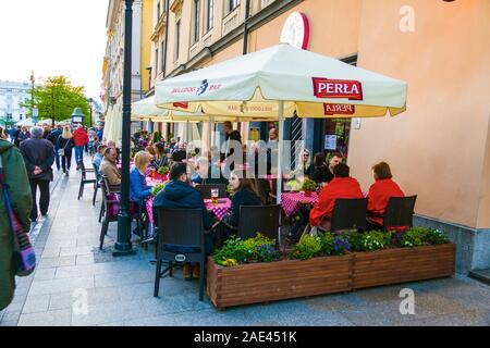 Maly Rynek Area Cracovia Polonia Unione europea Europa orientale Città Foto Stock