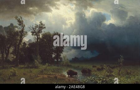 Buffalo Trail: imminente tempesta; 1869data Albert Bierstadt, Buffalo Trail - La Tempesta imminente, 1869 Foto Stock