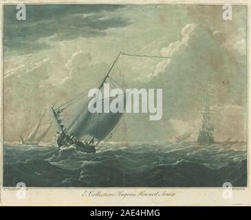 Scena di spedizione dalla collezione di Hugo Howard; 1720s Elisha Kirkall dopo Willem van de Velde il sambuco, scena di spedizione dalla collezione di Hugo Howard, 1720s Foto Stock