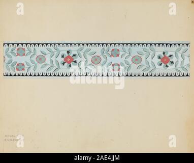 Un bordo decorativo della carta da parati disegnato da Elizabeth Valentine intorno al 1936, caratterizzato da motivi e motivi ripetuti tipici della decorazione interna dei primi anni del XX secolo. Foto Stock