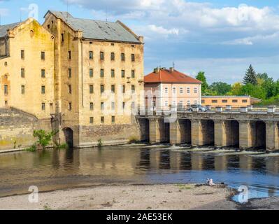 Ponte Terezin Sul Fiume Ohře Terezin Repubblica Ceca. Foto Stock