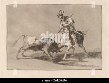 El Cid Campeador lanceando otro toro (il Cid Campeador infilzare un altro Bull); in o prima di 1816 Francisco de Goya, El Cid Campeador lanceando otro toro (il Cid Campeador infilzare un altro Bull), o prima del 1816 Foto Stock