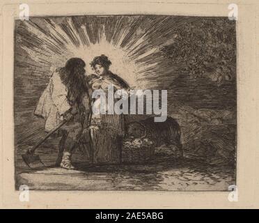 Un dipinto di Francisco de Goya dal 1810 al 1820 intitolato "This is the Truth", che mostra figure in una composizione drammatica con gesti espressivi e contrasti tonali scuri. Il lavoro affronta le emozioni umane e i temi morali. Foto Stock