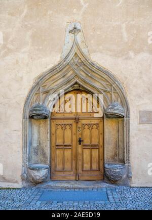 Katharinen Portal o Katharina Door presso Lutherhaus Luther House Martin Luther's home and Courtyard in Lutherstadt Wittenberg Sassonia-Anhalt Germany. Foto Stock