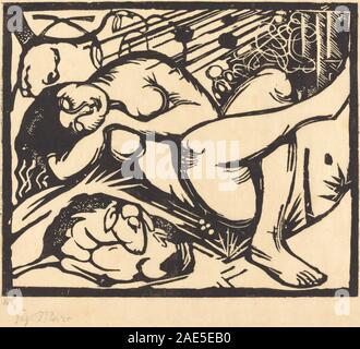 Sleeping pastorella (Schlafende Hirtin); 1912data Franz Marc, dormendo pastorella (Schlafende Hirtin), 1912 Foto Stock