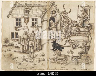 Non ruotare all'indietro quando si arriva alla fine [fol. 26 tergo / 27 recto]; 1512/1514 francese agli inizi del XVI secolo, non ruotare indietro quando si arriva alla fine (fol 26 verso - 27 recto), 1512-1514 Foto Stock