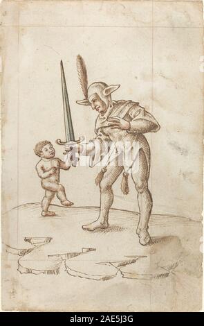 Allontanare la spada affilata [fol. 44 recto]; c. 1512/1515 francese agli inizi del XVI secolo, girare a parte la spada affilata (fol 44 recto), c 1512-1515 Foto Stock