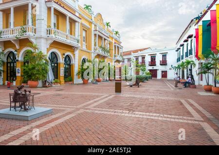 Edifici della città vecchia di Cartagena, Colombia. Foto Stock