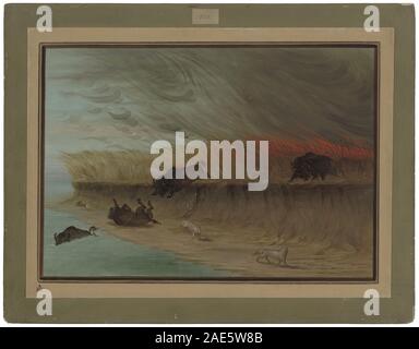 Prairie Meadows ardente; 1861/1869 George Catlin, Prairie Meadows bruciore, 1861-1869 Foto Stock