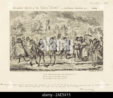 Effetti previsti dei sarti' sciopero; 1834data George Cruikshank, effetti previsti dei sarti' sciopero, 1834 Foto Stock