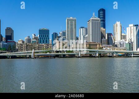 Brisbane, la capitale dello stato australiano del Queensland, è una grande città sul fiume Brisbane. Foto Stock