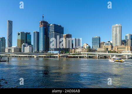 Brisbane, la capitale dello stato australiano del Queensland, è una grande città sul fiume Brisbane. Foto Stock