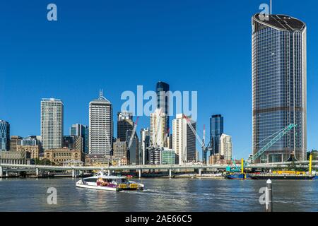 Brisbane, la capitale dello stato australiano del Queensland, è una grande città sul fiume Brisbane. Foto Stock