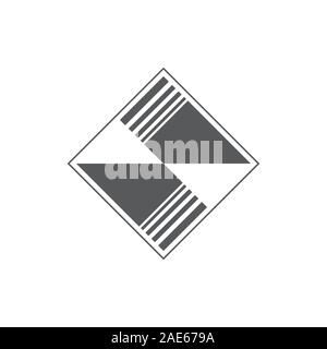 Abstract piastrella quadrata geometrica vettore logo Illustrazione Vettoriale