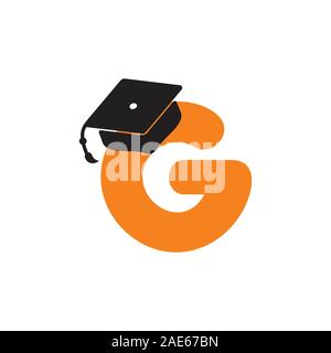 Lettera g graduazione hat istruzione vettore logo Illustrazione Vettoriale