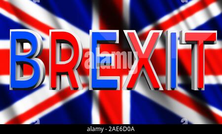 BREXIT UK esce UE 3D illustrazione Foto Stock