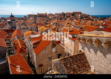 Tetti colorati di Dubrovnik, Croazia Foto Stock