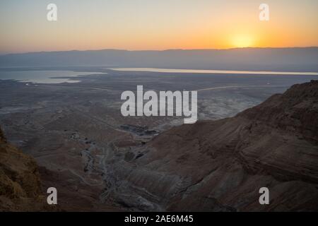 alba dalla fortezza di masada Foto Stock