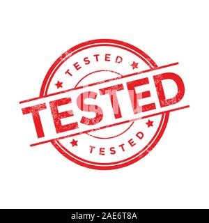 Red testato timbro di gomma isolati su sfondo bianco. Illustrazione Vettoriale