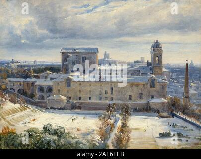 Santa Trinità dei Monti nella neve; 1825/1830 André Giroux, Santa Trinità dei Monti nella neve, 1825-1830 Foto Stock