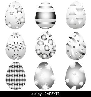 Set di colore metallico le uova di pasqua di EPS vettoriali10. Concetto di pasqua. Le uova di pasqua di illustrazione. Illustrazione Vettoriale