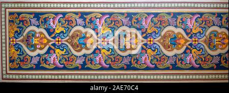 Tradizionale stile russo floral seamless pattern. Colorato modello senza cuciture con fiori e Paisley. Fairy Tail ispirato Foto Stock