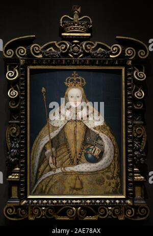 Isabel I de Inglaterra (Elizabeth I), la Reina Virgen (1533-1603). Reina de Inglaterra e Irlanda (1558-1603). Retrato de Isabel mi en su coronación, 1600. Oleo sobre tabla, h.1600. Autor inglés anónimo. National Portrait Gallery, Londres Inglaterra. Foto Stock