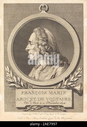 Francois Marie Arouet de Voltaire Augustin de Saint-Aubin dopo Jean-Baptiste Lemoyne II, Francois Marie Arouet de Voltaire Foto Stock