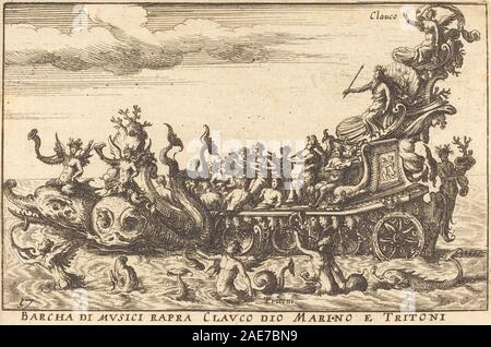 Barcha di musici rapra Clauco dio marino e Tritoni Balthasar Moncornet dopo Remigio Cantagallina, Barcha di musici rapra Clauco dio marino e Tritoni Foto Stock