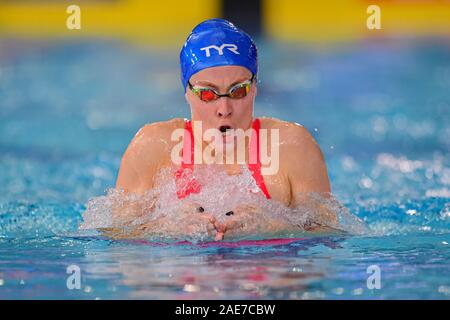 GLASGOW, Regno Unito. 07Th Dec, 2019. Siobhan-Marie O'Connor di Gran Bretagna compete in donne 200M singoli Medley preliminari (H1/5) durante il giorno 4 dell'LEN European Short Course Swimming Championships 2019 a Tollcross International centro nuoto il Sabato, 07 dicembre 2019. GLASGOW Scozia. Credito: Taka G Wu/Alamy Live News Foto Stock