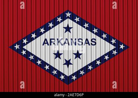 Bandiera dell'Arkansas sul ferro corrugato Foto Stock