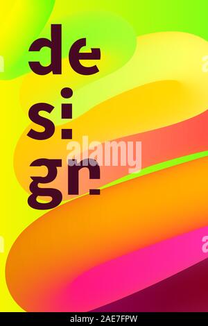 Wave poster, musica elettronica banner, tempate per party flyer, vettore blend sfondo, pendenza minima progettazione Illustrazione Vettoriale