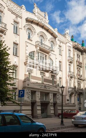 Riga Art Nouveau (Jugendstil), casa 4 su Alberta Street (Alberta iela), architetto M.Eyzenshteyn Foto Stock