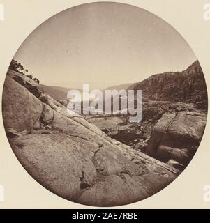 Una fotografia del lago Donner in California scattata intorno al 1860 da Carleton E. Watkins, che mostra il lago, le montagne circostanti, gli alberi e il paesaggio naturale della regione della Sierra Nevada. Foto Stock