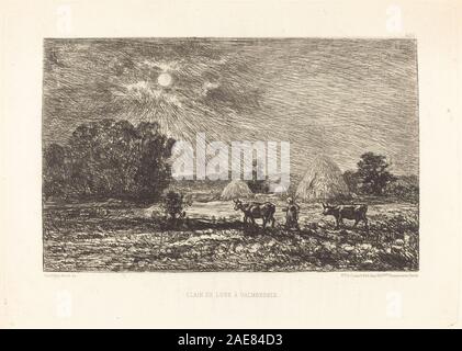 Clair de Lune à Valmondois (Chiaro di Luna a Valmondois) Charles-François Daubigny, Clair de Lune à Valmondois (Chiaro di Luna a Valmondois) Foto Stock
