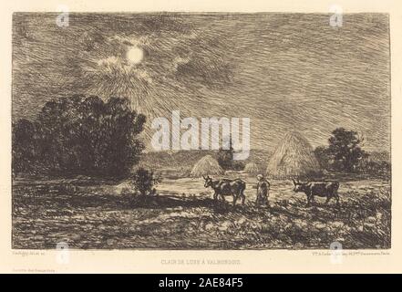 Al chiaro di luna a Valmondois (Clair de Lune a Valmondois); 1877data Charles-François Daubigny, Moonlight a Valmondois (Clair de Lune a Valmondois), 1877 Foto Stock