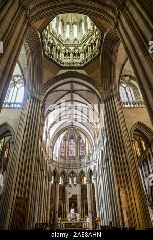 Cattedrale di Coutances, Normandia, Francia Foto Stock