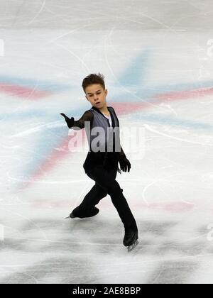 Torino, Italia. 07Th Dec, 2019. daniil samsonov (junior uomini - Russia) durante l'ISU Grand Prix di Pattinaggio di Figura - Junior - Day 3, Sport su ghiaccio a Torino, Italia, 07 dicembre 2019 Credit: Indipendente Agenzia fotografica/Alamy Live News Foto Stock