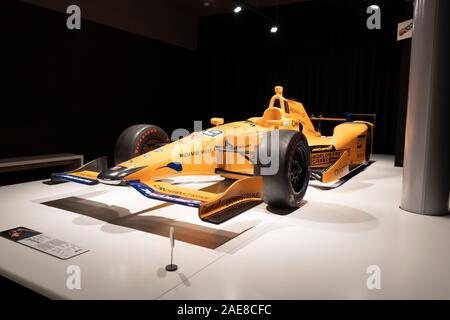 Mclaren Honda Andretti con cui Fernando Alonso ha gareggiato in Indy Car nel 2017. Foto scattata a Fernando Alonso Museo su dicembre 5, 2019 in Asturi Foto Stock