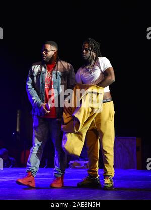 Dicembre 7, 2019, Norfolk, Virginia, Stati Uniti d'America: CHEIF KEEF giunge alla Chartway Arena presso Old Dominion University di Norfolk, Virginia il 6 dicembre 2019. (Credito Immagine: © Jeff Moore/ZUMA filo) Foto Stock