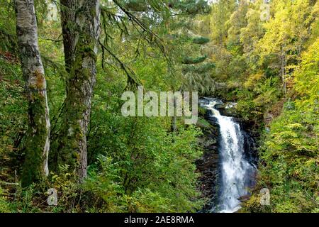 La tomaia Moness Falls, Birks di Aberfeldy, Perthshire Scozia. Foto Stock