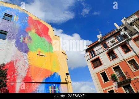 Plaza Tres Pilares, Bilbao, provincia di Biscaglia, Spagna Foto Stock