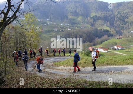 Il trekking godendo di autunno a Trabzon tonya yakçukur Foto Stock