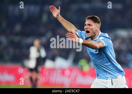 Milano, Italia. 07Th Dec, 2019. Ciro immobile del Lazio reagisce durante il campionato italiano di Serie A partita di calcio tra la SS Lazio e Juventus il 7 dicembre 2019 presso lo Stadio Olimpico di Roma, Italia - Foto Federico Proietti/ESPA-Immagini Credito: Cal Sport Media/Alamy Live News Foto Stock